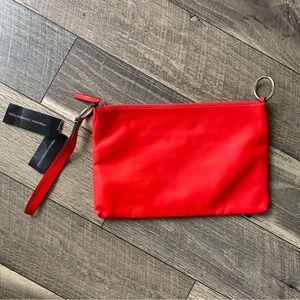 NWT French Connection Wylie Wristlet Shanghai Red Clutch Purse Pouch Handbag